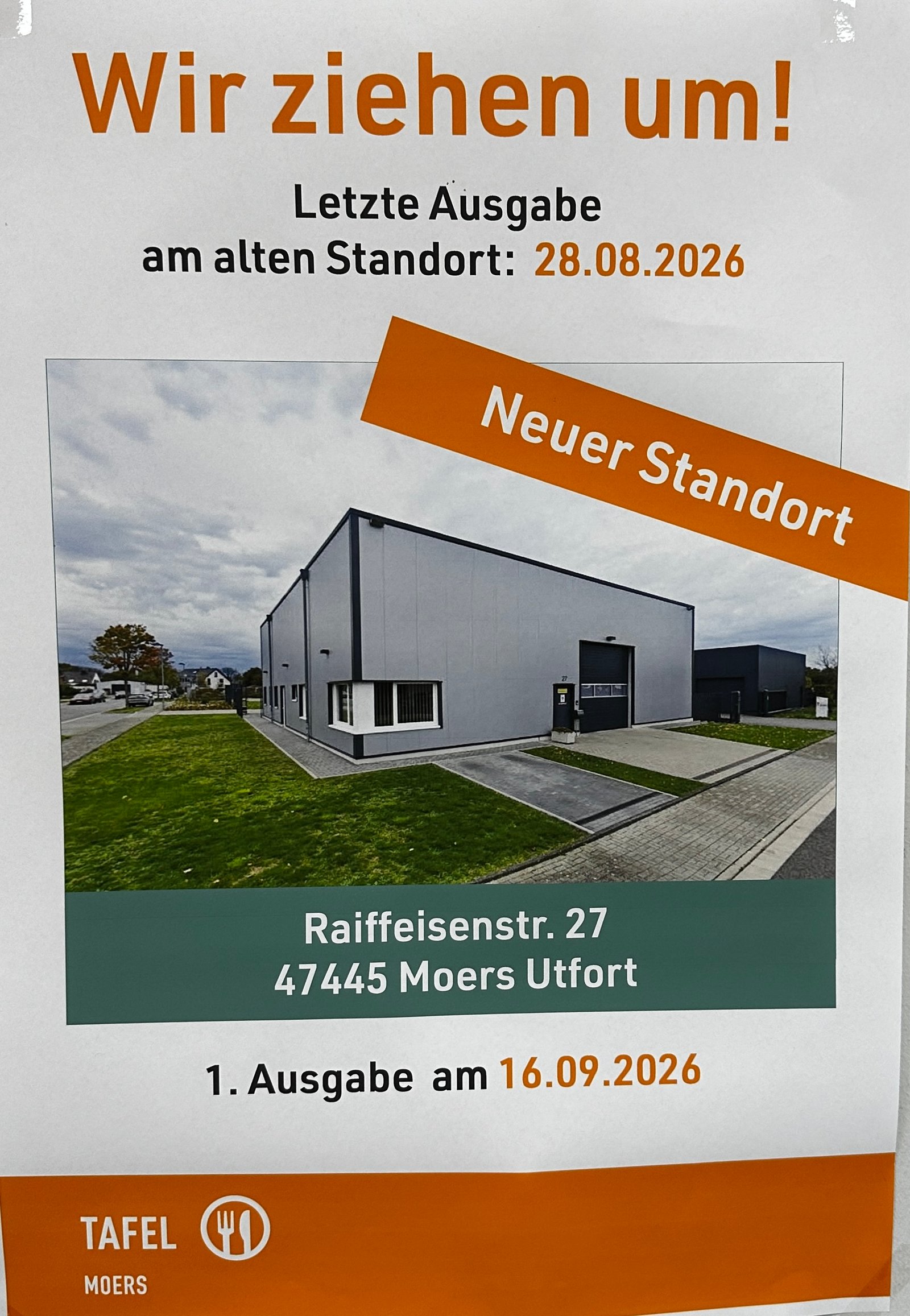 Ab 16. September sind wir an der Raiffeisenstraße für Sie da